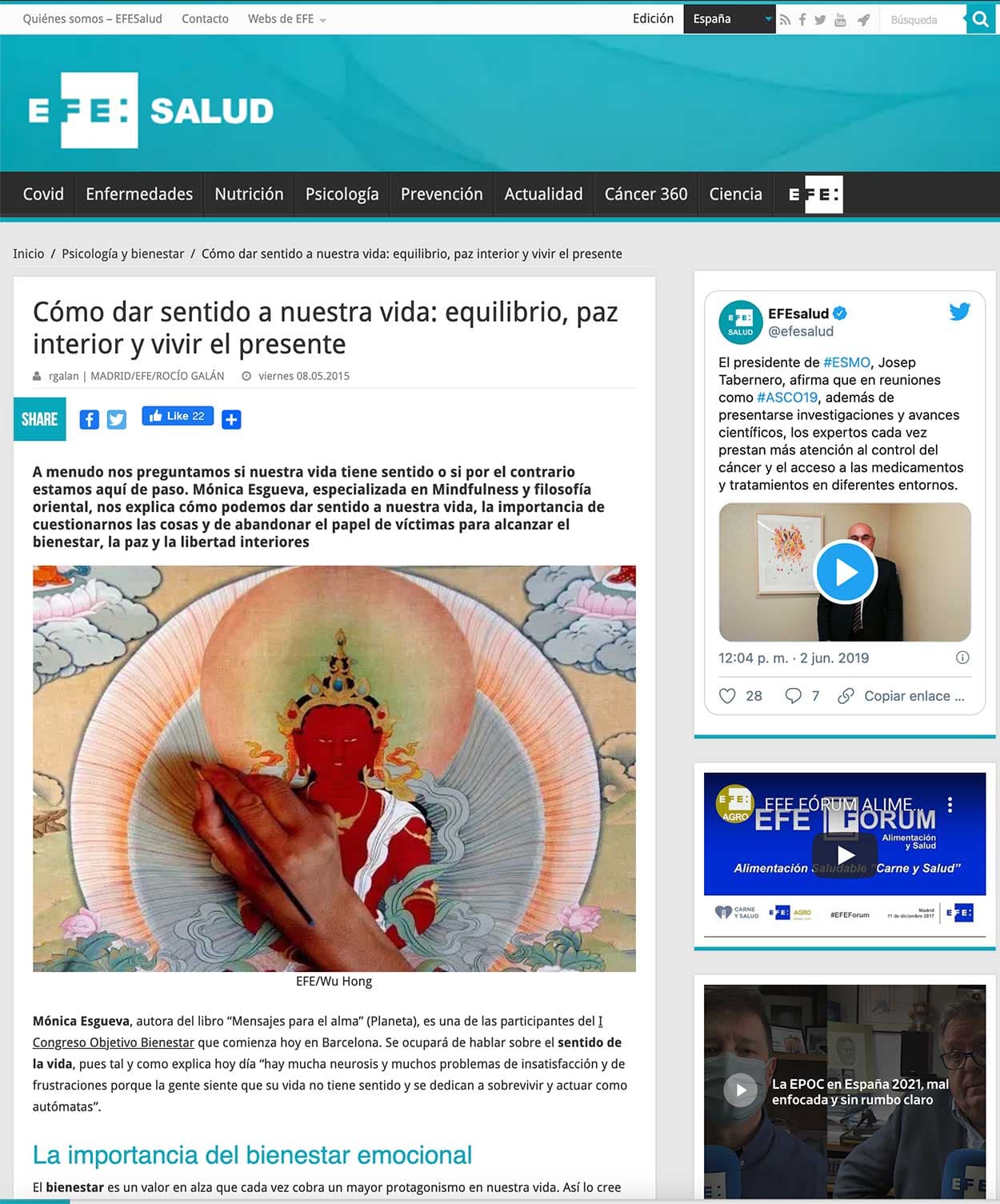 Mónica Esgueva en EFE Salud