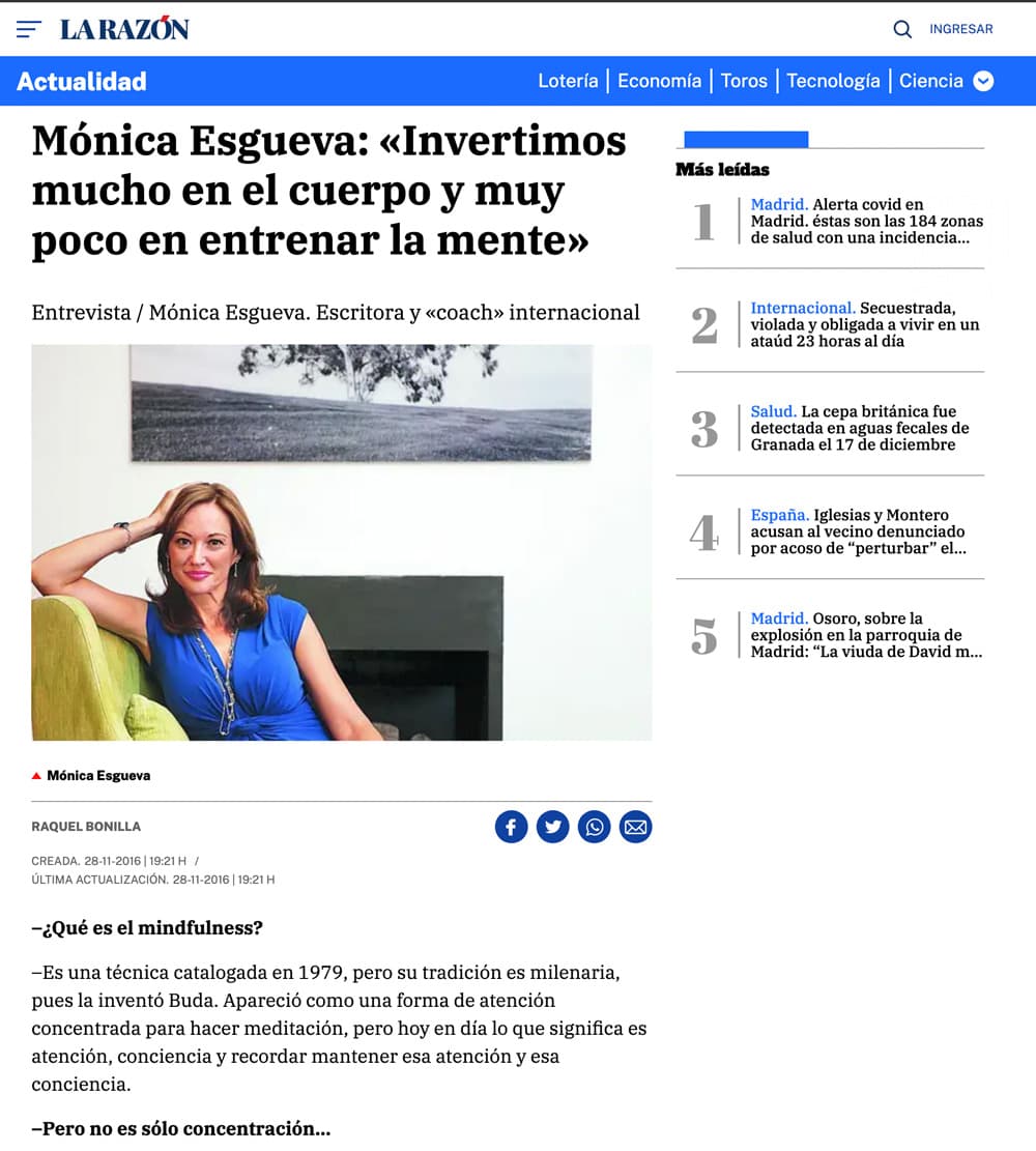 Mónica Esgueva en La Razón