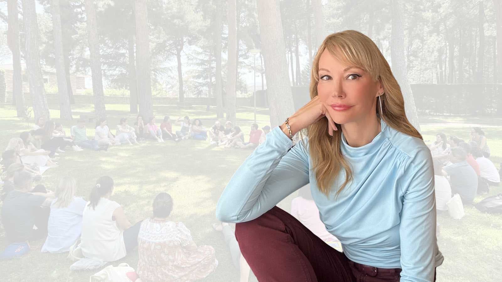 Mónica Esgueva en el pinar del retiro