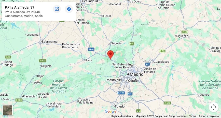 Mapa: Casa de Espiritualidad Fray Luis de León, Paseo de la Alameda 39, Guadarrama